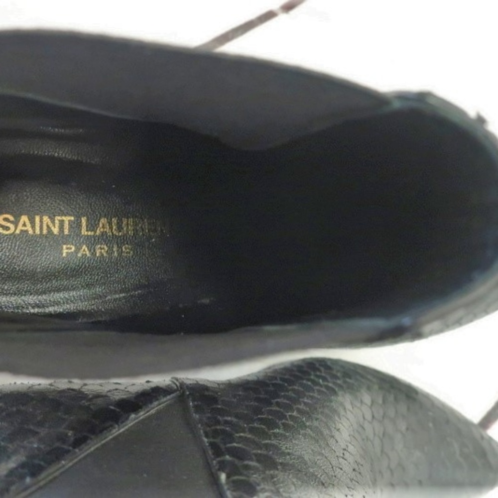 Saint Laurent Janis 105 Ankle Boot Black Snakeskin - Picture 7 of 7